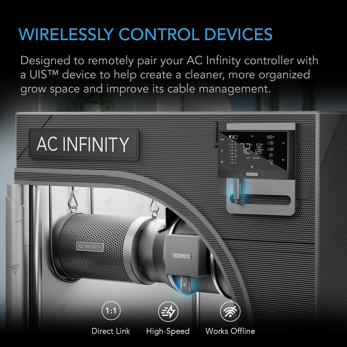 AC Infinity UIS 1-to-1 Wireless Transmitter and Receiver, 2-Pack - detail 2