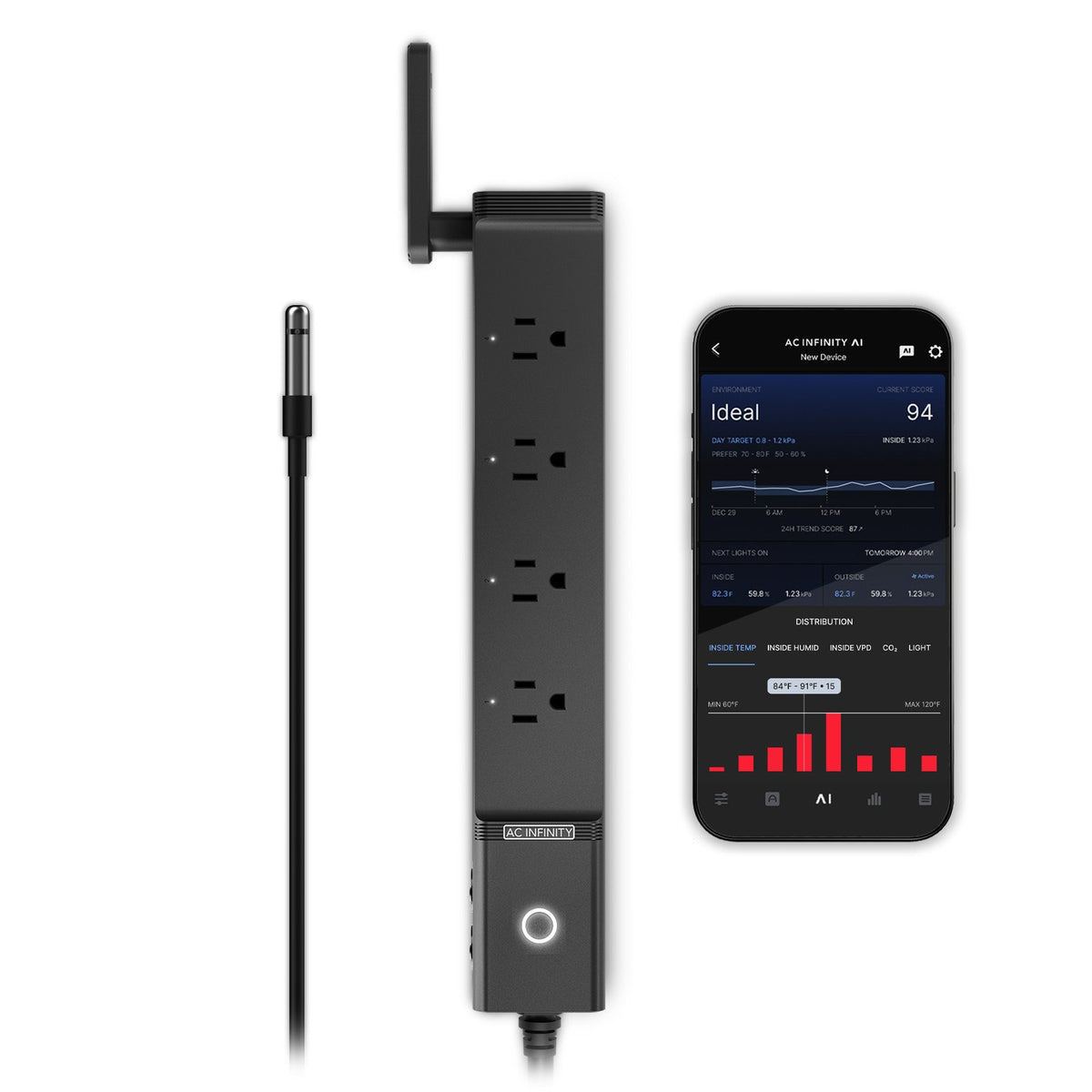 AC Infinity OUTLET AI Environment Controller - OUTLET AI - 4-Outlet