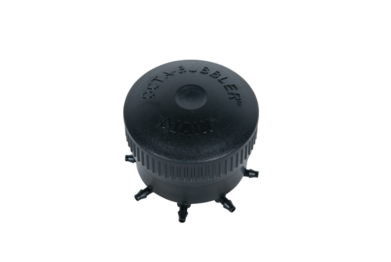 Octa Bubbler - 8 Swivel Ports, Pressure Compensatin, 1/2" FPT Inlet, 250" barbed Outlet