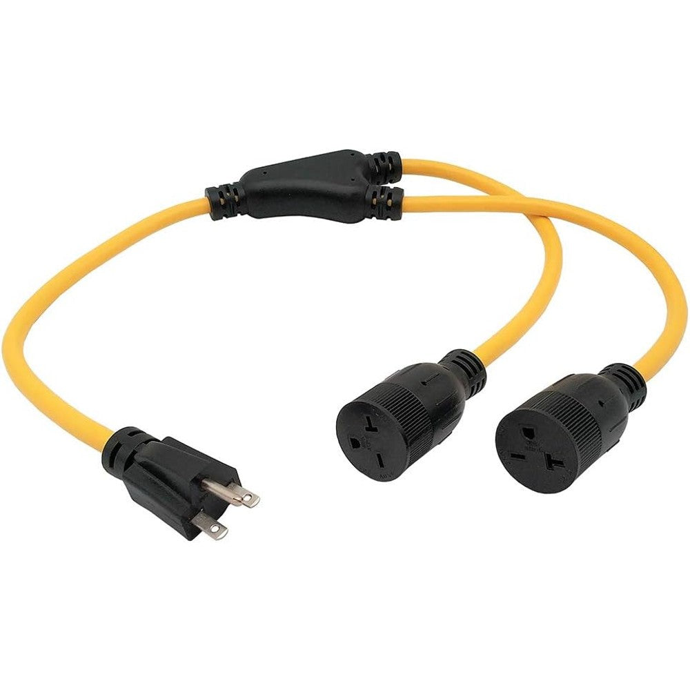 Parkworld 60493 NEMA 6-15 Splitter, 6-15P to (2) 6-15R (T-Blade Female Also for 6-20R Adapter) 250V, 20A, 5000W, 3 Feet – Cables / Drivers / Components