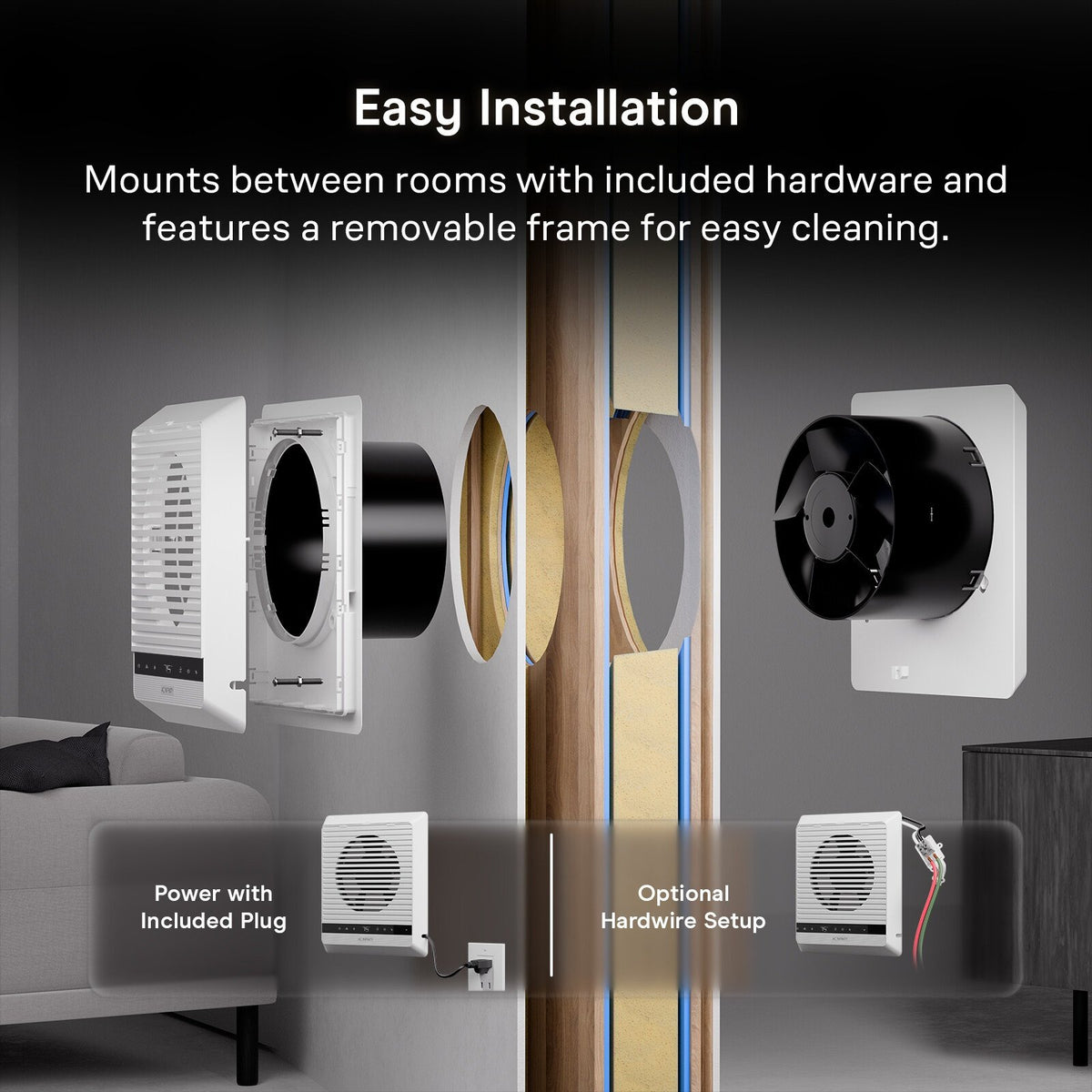 AC Infinity Room to Room Through Wall Fan 6 Inch - detail 7