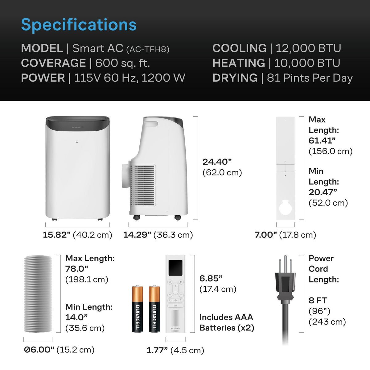 AC Infinity Smart Portable Air Conditioner 5-in-1, Cooling and Heating - detail 9