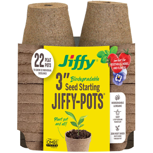 Jiffy 22pk 3" Round Peat Pots Bonus Pack