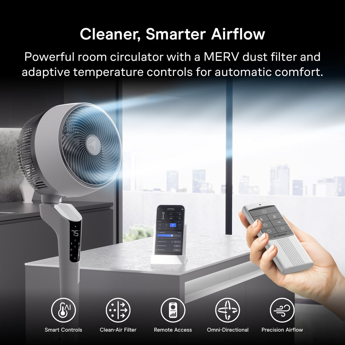 AC Infinity Smart Pedestal Fan - detail 3