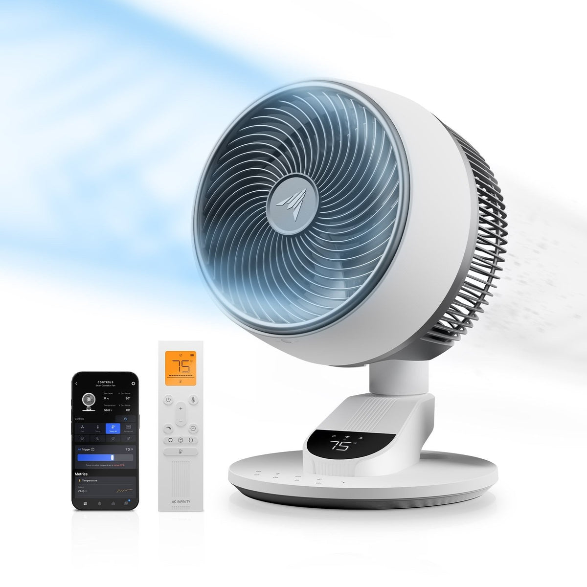 AC Infinity Smart Circulator Fan 9 Inch - PRO - Dual Ionizers, MERV-8 Filter