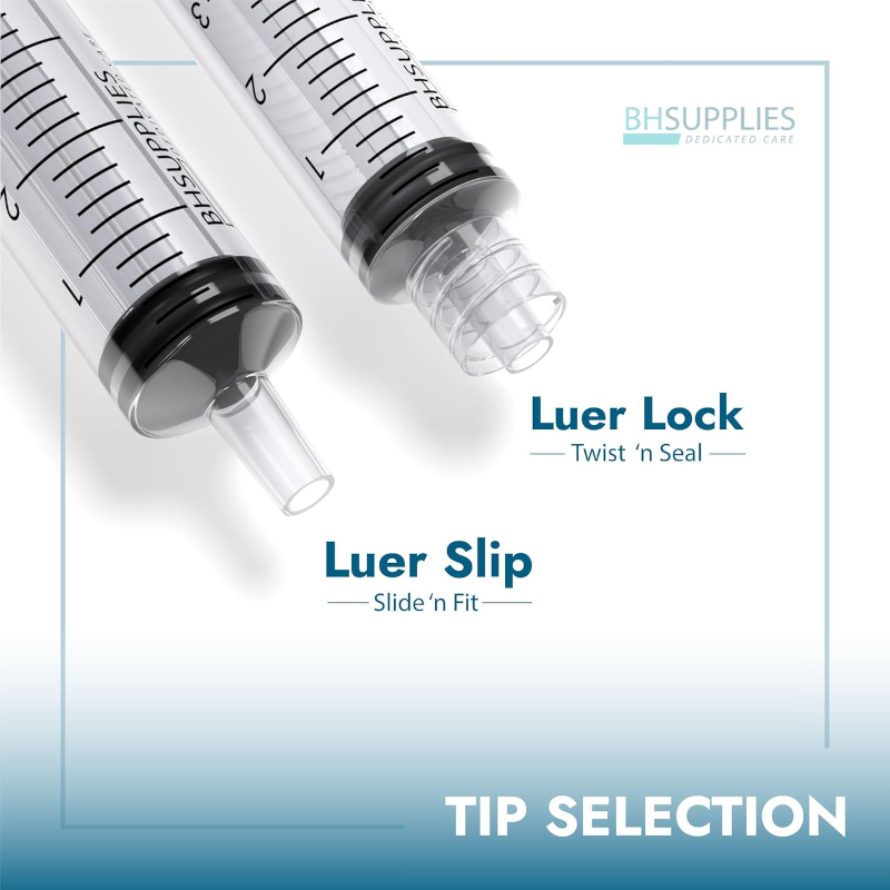 BH Supplies 10mL Luer Lock Tip Syringes (No Needle / Sterile / Individually Wrapped)
