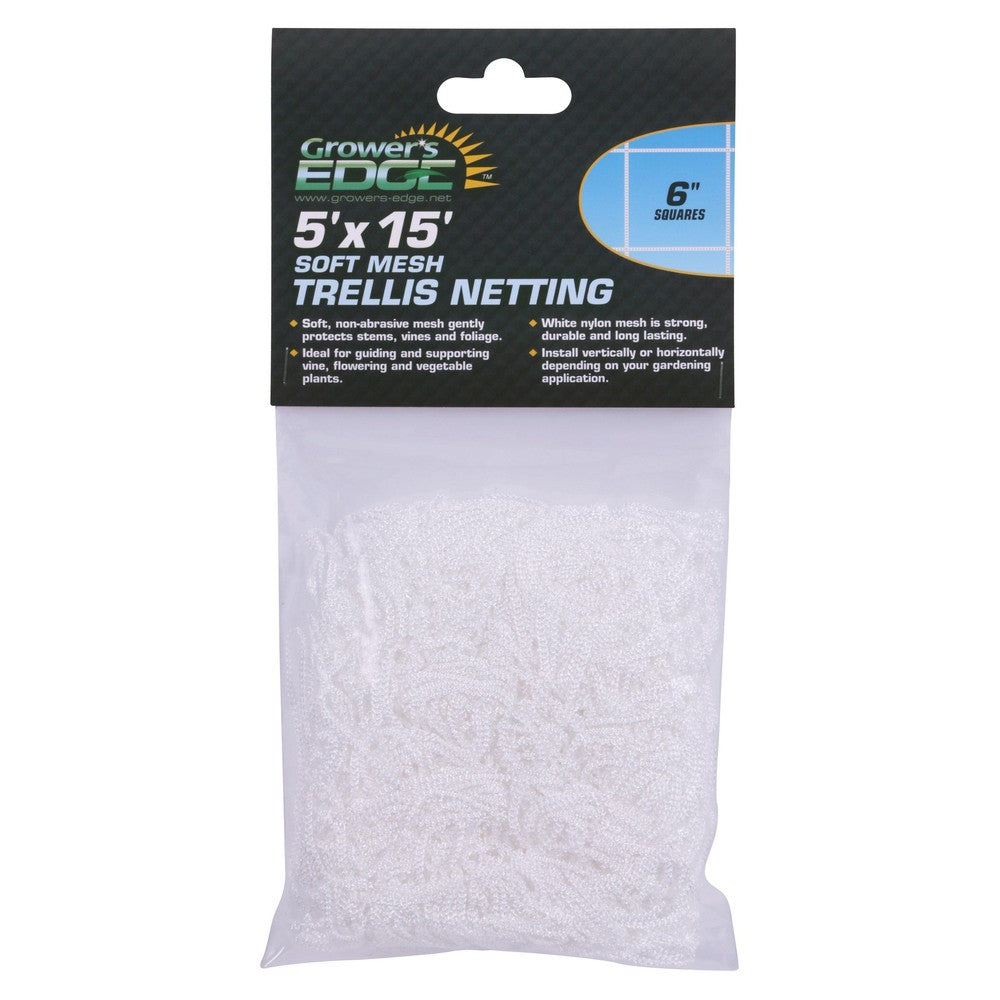 Grower's Edge 5ft x 15ft Soft Mesh Trellis Netting w/ 6in Squares (12/CS)