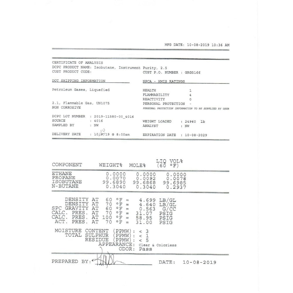 20LB High Purity USA ISO - BUTANE R600A - 99.5% Guaranteed - Buy 2 Get 1 Free (Add 3 To Cart) - Black Label Supply llc