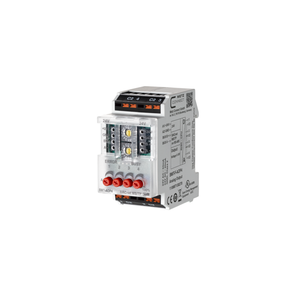 Metz Connect 4 Channel Analog Output Module - BMT-F-AOP4 BACnet MS/TP - Default - Miscellaneous Environmental Controls