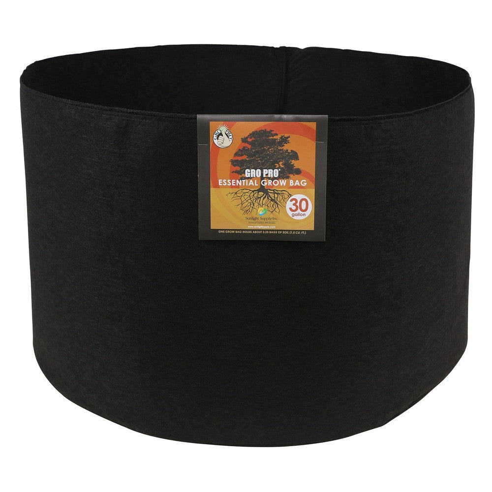 Gro Pro 30gal Essential Grow Bag Round Fabric Pot Black (30/CS)