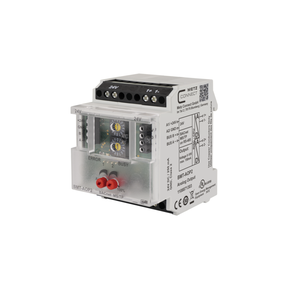 Metz Connect 2 Channel Lighting Controller Module - BMT-AOP2 BACnet MS/TP - Default - Miscellaneous Environmental Controls
