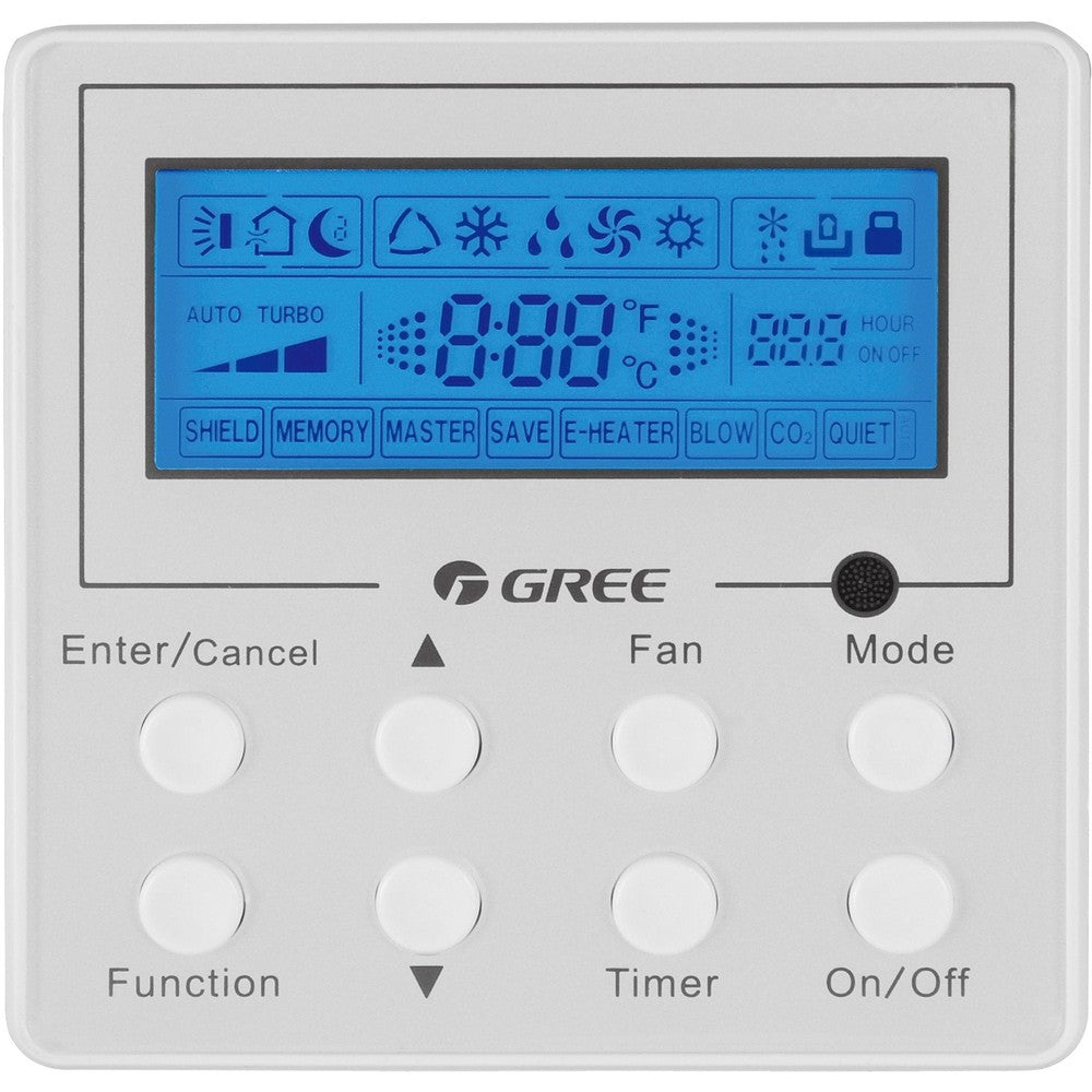 GREE XE71 Wired Controller with Backlight - Black Label Supply llc