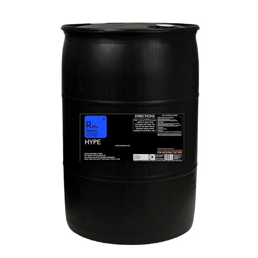 Remix Chem HYPE Hypochlorous Acid – Hype 55 Gallon (4/plt) – Disinfection and Sanitation