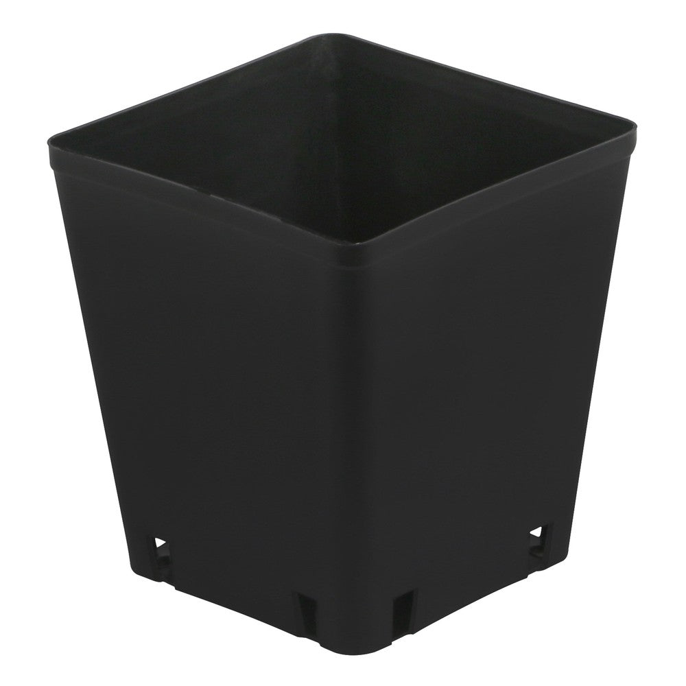 Gro Pro 5 x 5 x 5.25 in Square Plastic Pot Black (8400/PL)