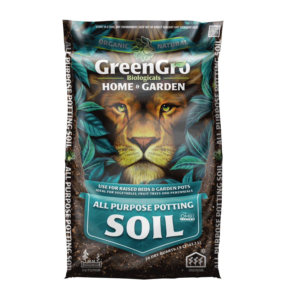 GreenGro All Purpose Potting Soil 1.5 cu ft bag, front of package