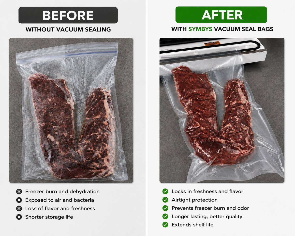 SYMBYS - StashBags Pre-Cut Vacuum Seal Bags - Clear