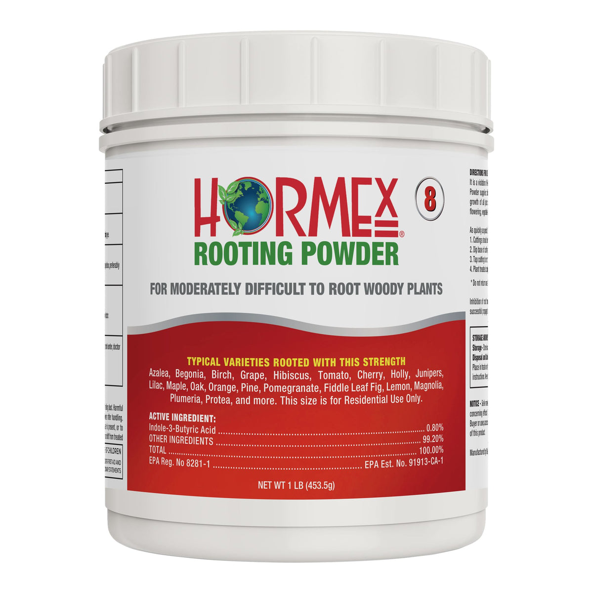 Hormex Rooting Powder #8 0.8% IBA - 1 LB container