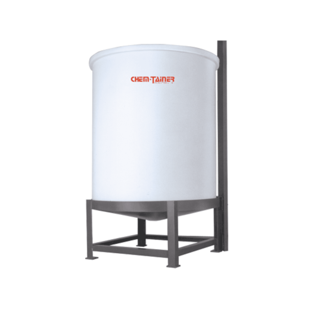 Chem-Tainer 250 Gallon Natural White HDLPE Vertical Cone Bottom Tank