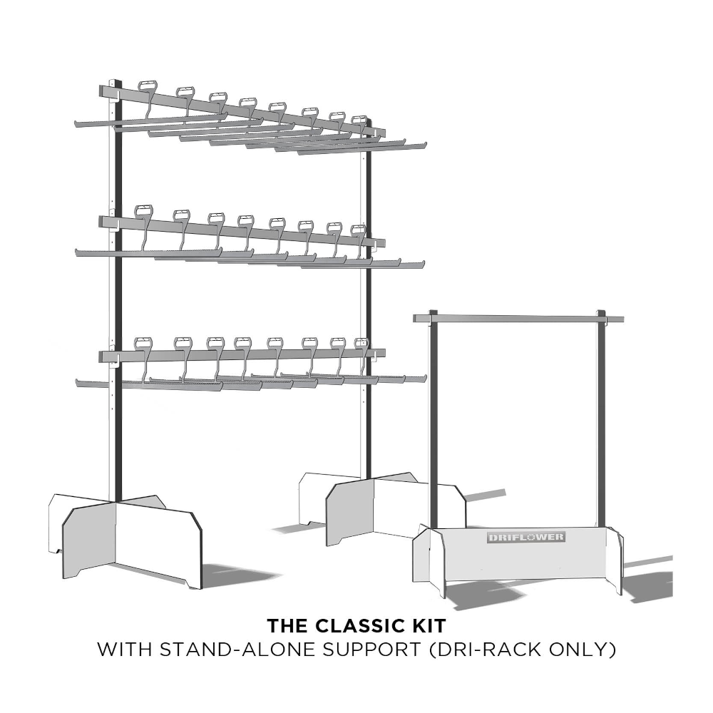 DRIFLOWER CLASSIC HANGHARVESTING KITS - Complete with Hangers, Sticks, Drying Rack, and Harvest Rack (wood base)