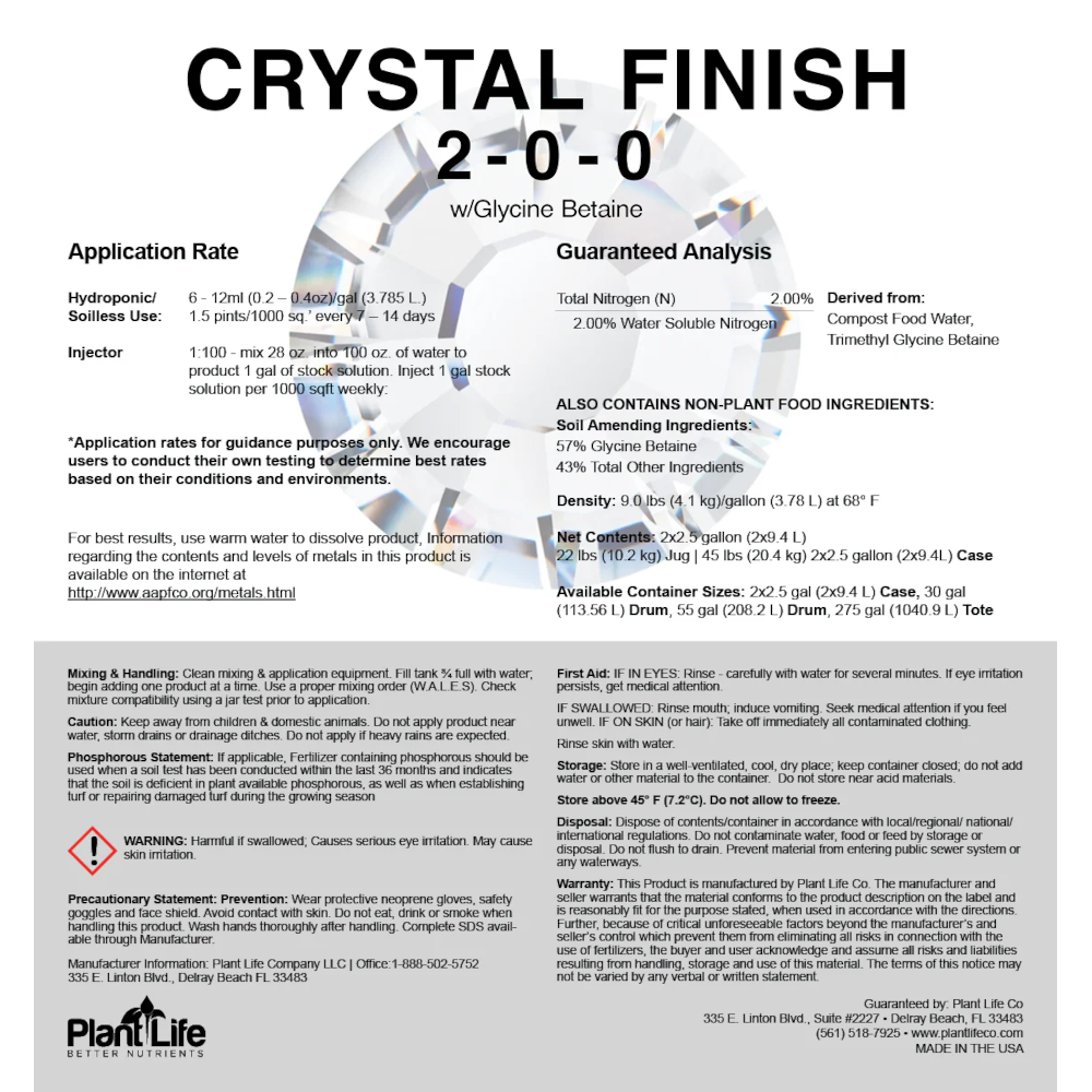 Plant Life - Crystal Finish 2-0-0