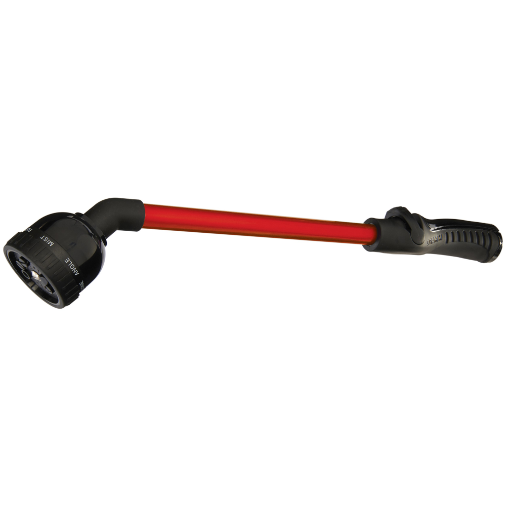 Dramm RainSelect™ One Touch™ Rain Wand™ - 16in - Red - Thumb Control - 9-Pattern Nozzle - From Mist to Stream & Everything In-Between