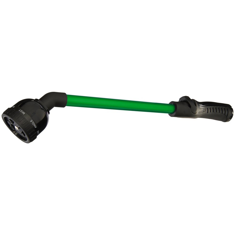 Dramm RainSelect™ One Touch™ Rain Wand™ - 16in - Green - Thumb Control - 9-Pattern Nozzle - From Mist to Stream & Everything In-between