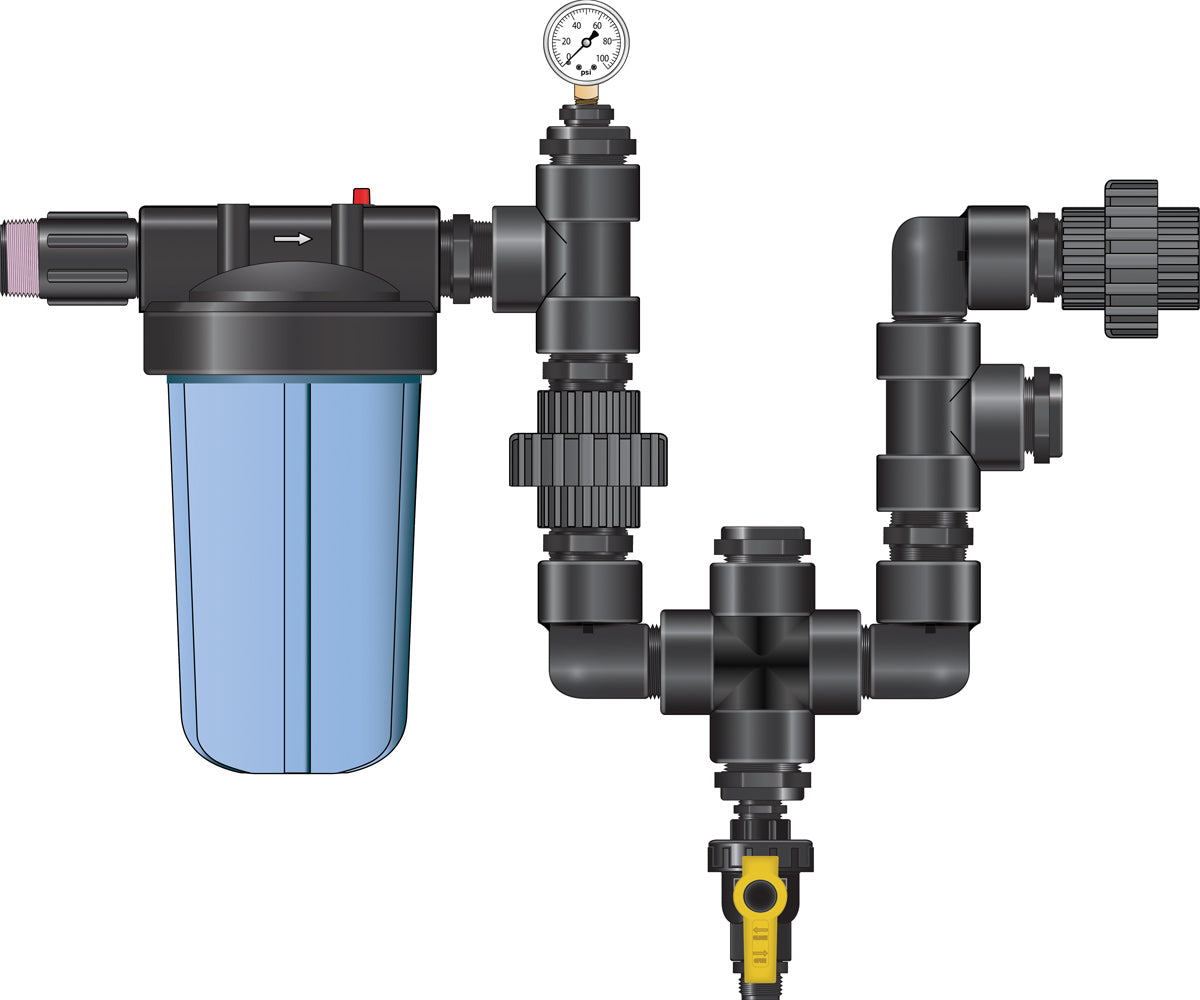 Dosatron 1-1/2 in Hi-Flo monitor plumbing kit, no monitor
