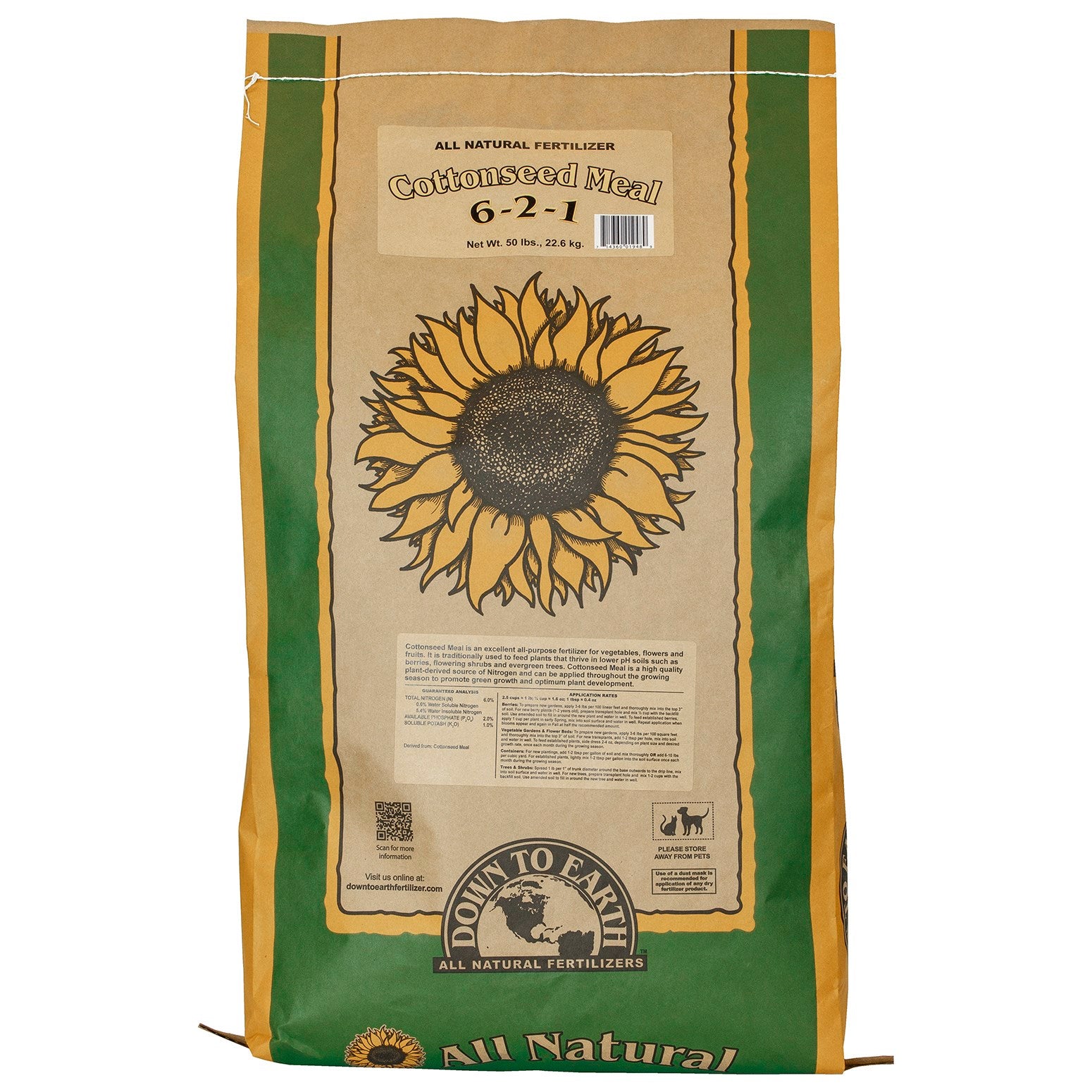 Down to Earth 50# Cottonseed Meal 6-2-1 (40/PL)