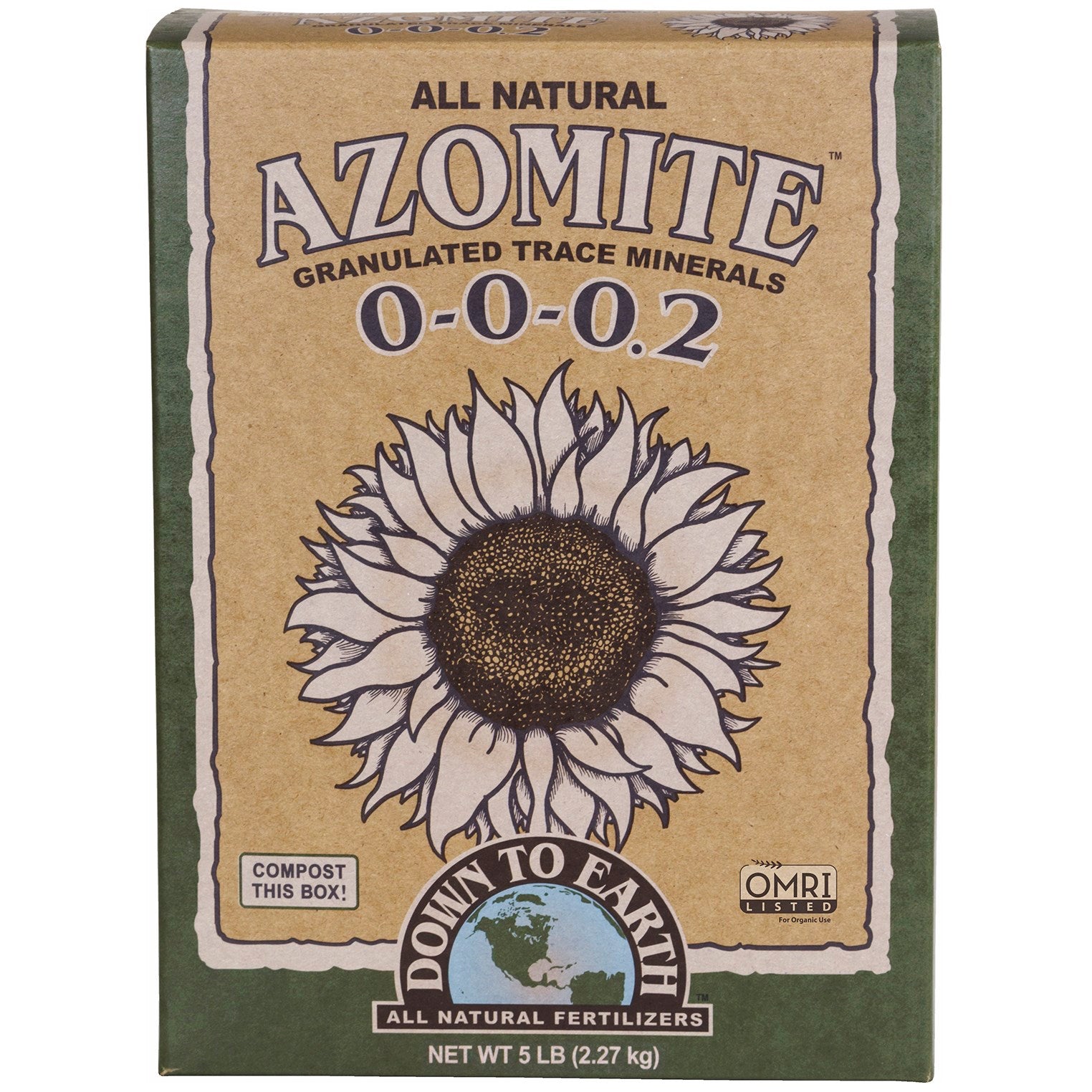Down to Earth 5# Azomite Granulated OMRI