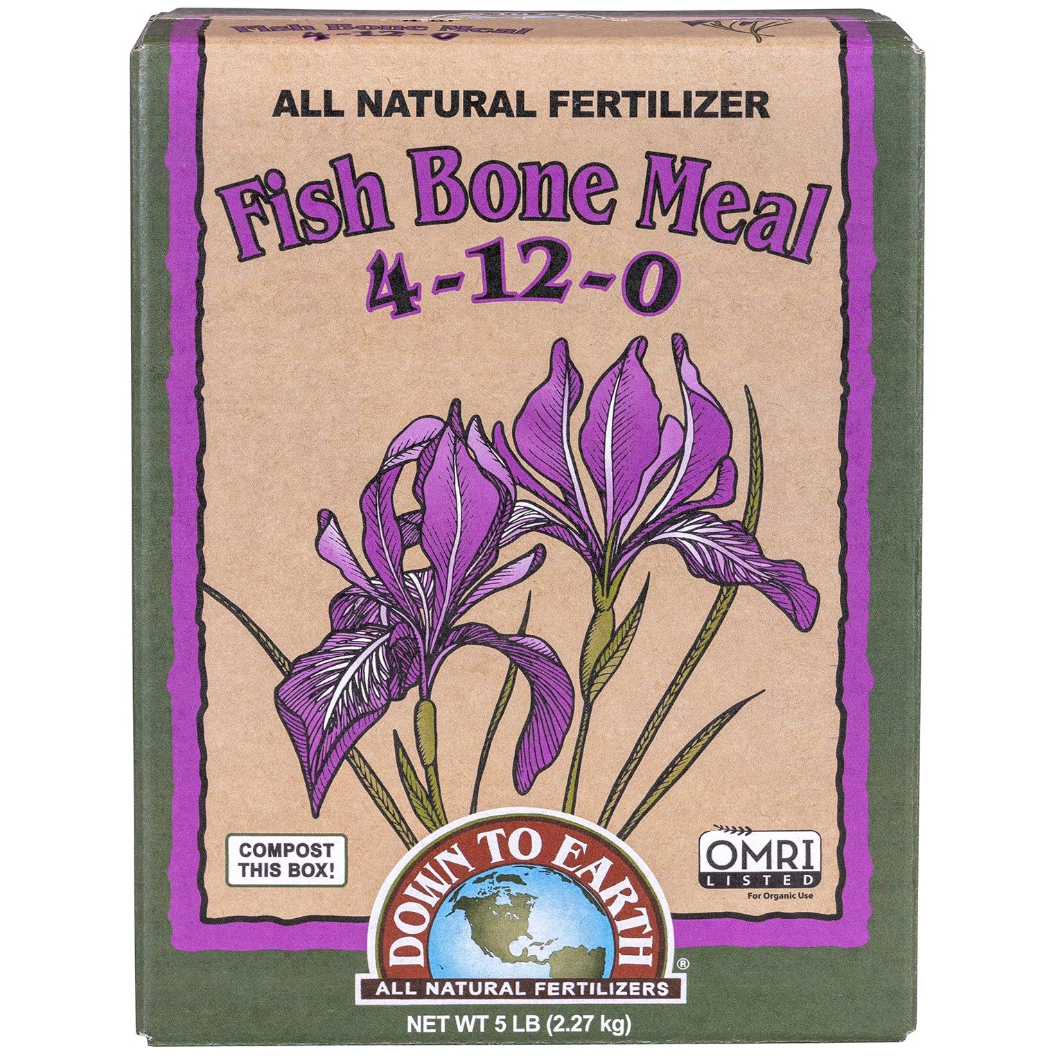 Down to Earth 5# Fish Bone Meal 4-12-0 OMRI