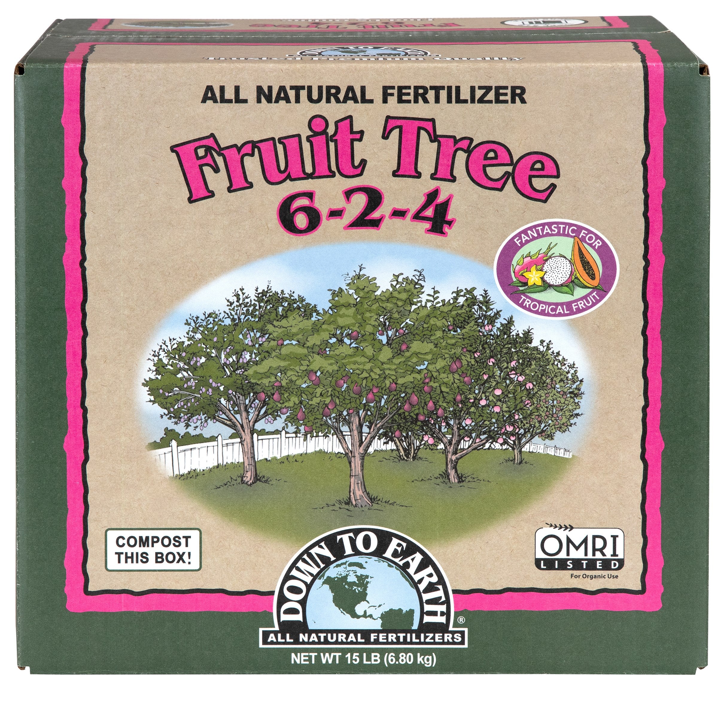 Down to Earth 15# Box Fruit Tree 6-2-4 (3pk of 5#)