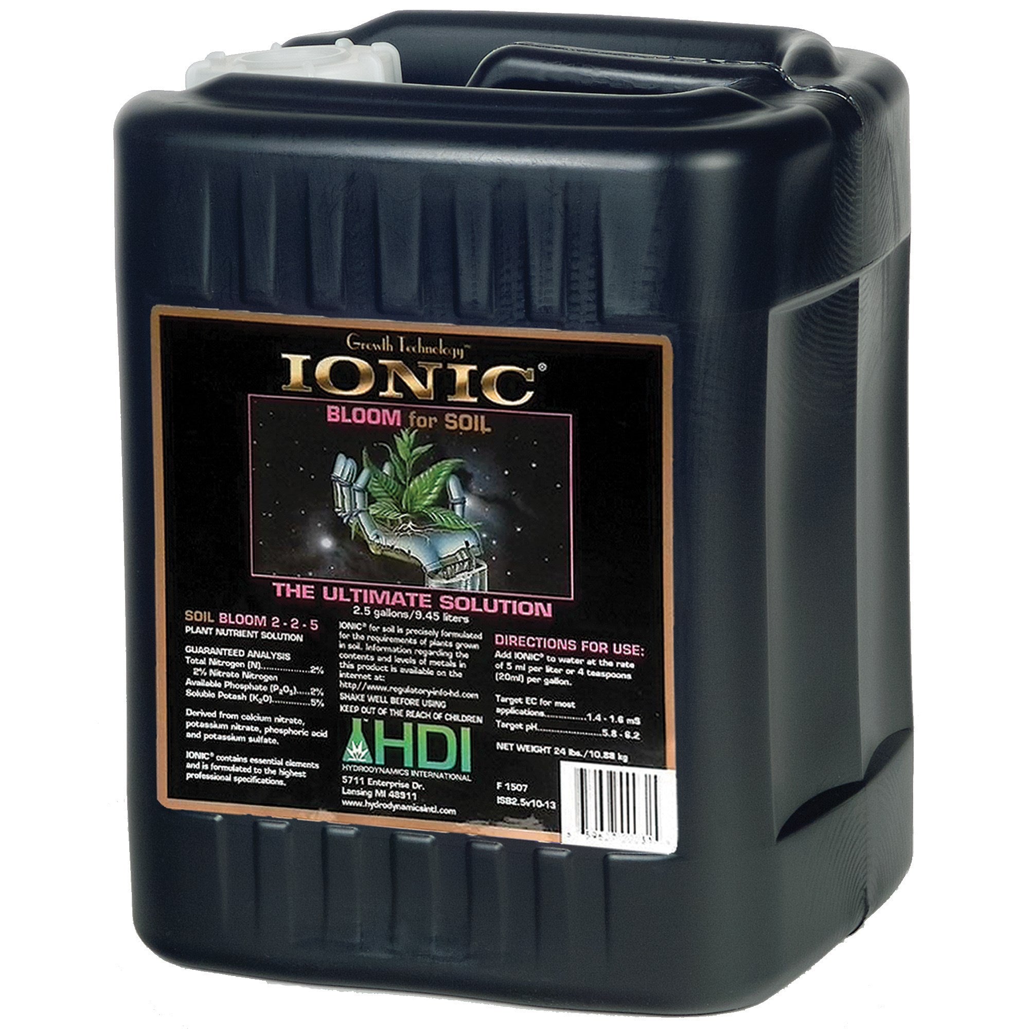 HDI 320oz Ionic Soil  Bloom 2.5 Gallon