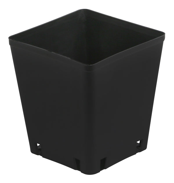 Gro Pro 5 x 5 x 5.25 in Square Plastic Pot Black (8400/PL)