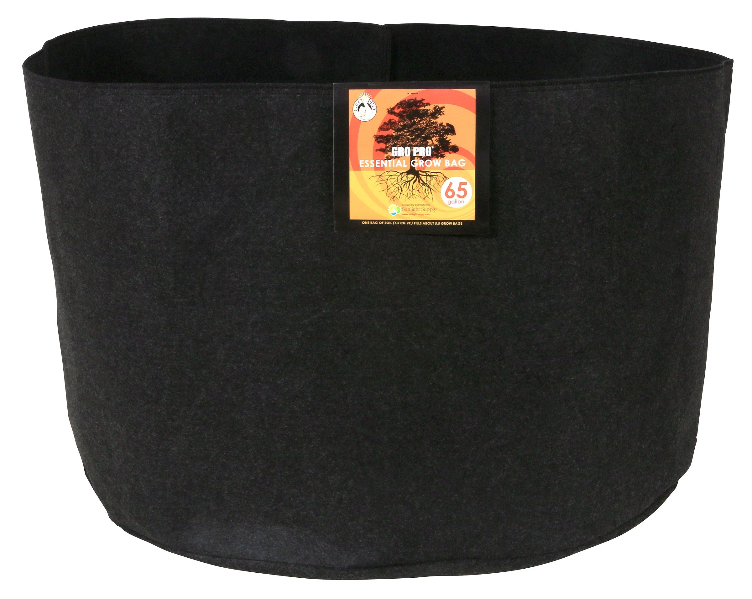 Gro Pro 65gal Essential Grow Bag Round Fabric Pot Black (20/CS)