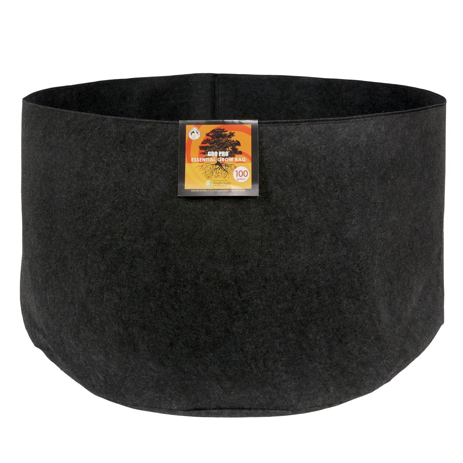 Gro Pro 100gal Essential Grow Bag Round Fabric Pot Black (15/CS)