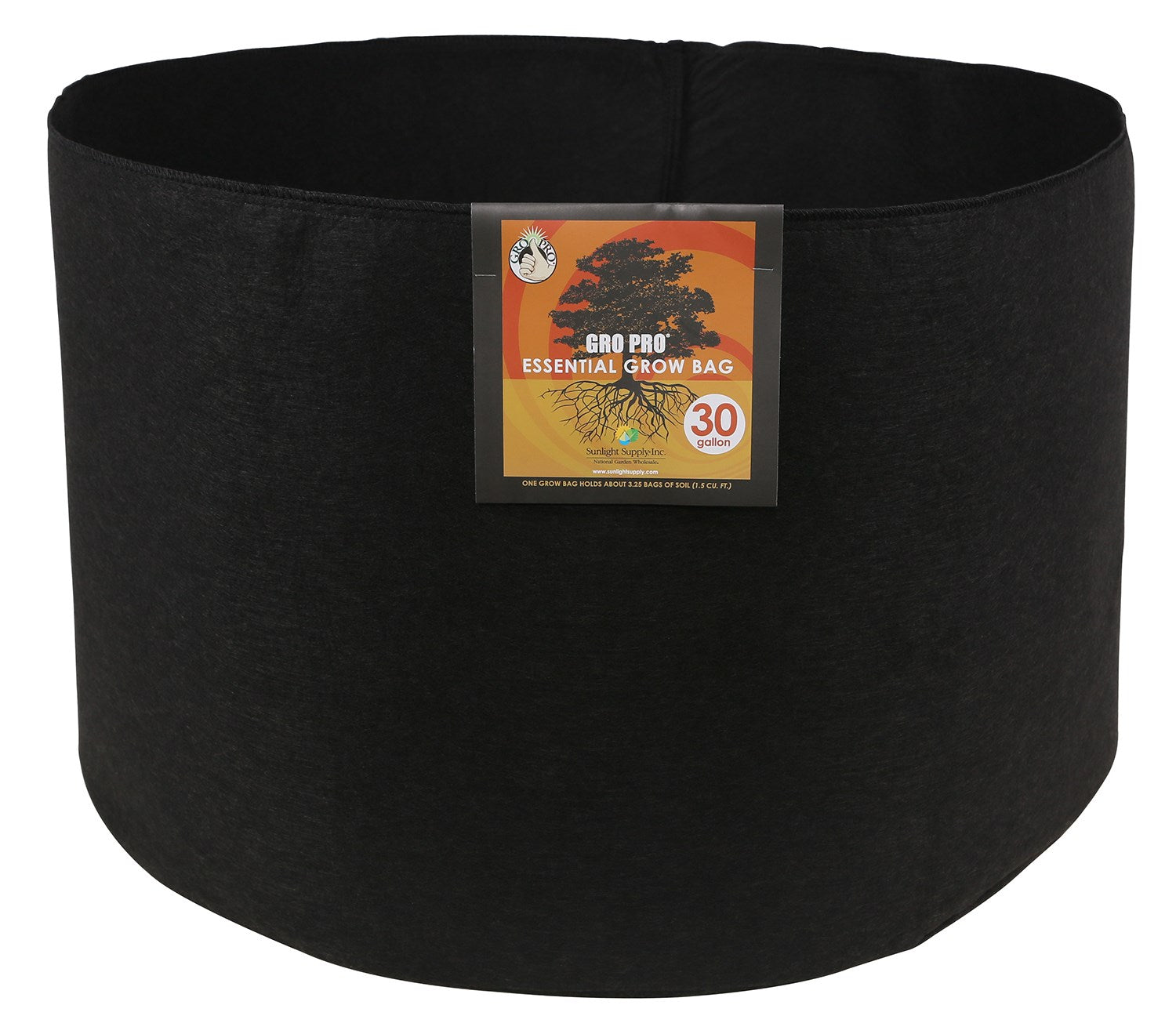 Gro Pro 30gal Essential Grow Bag Round Fabric Pot Black (30/CS)