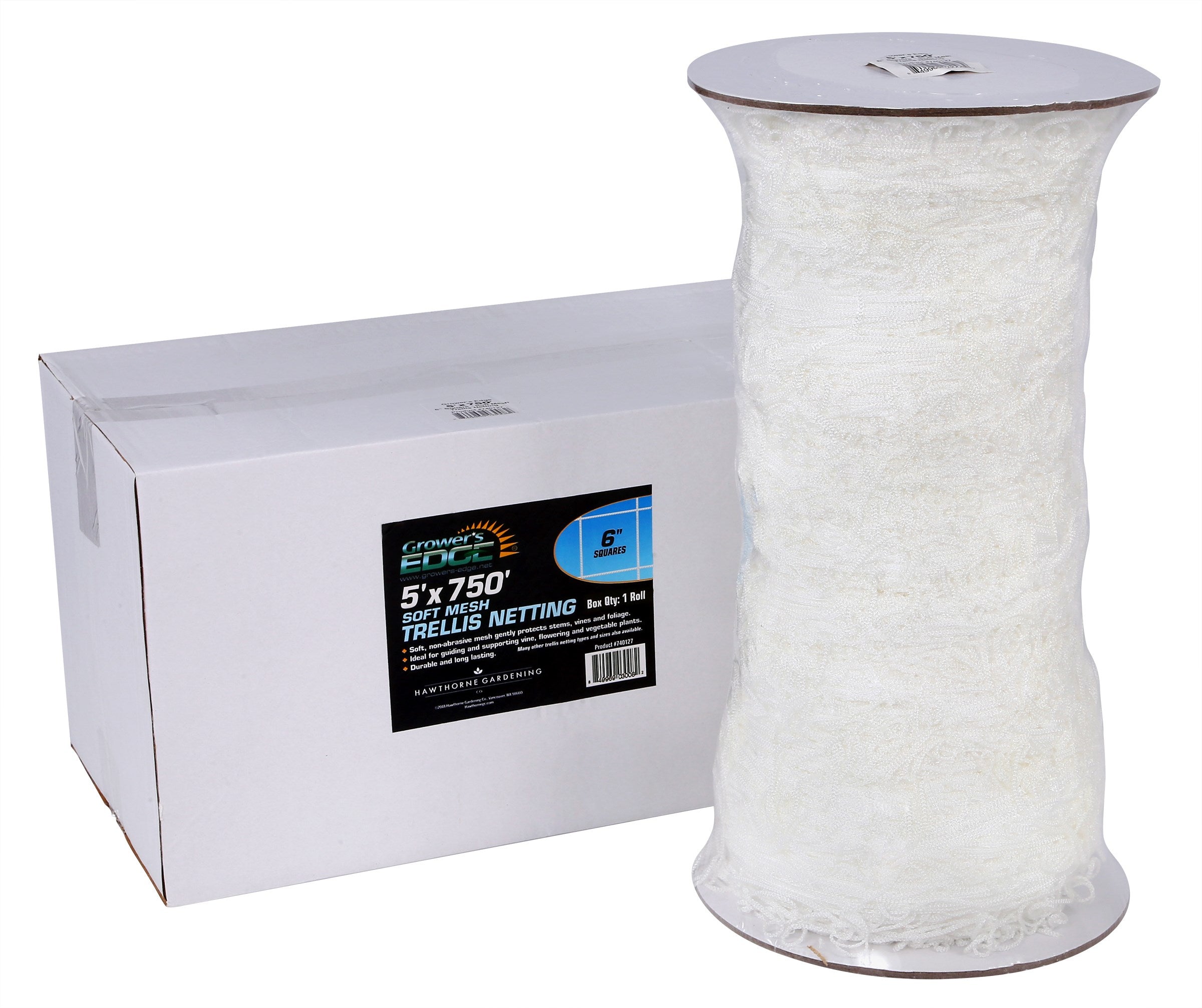 Grower's Edge 5ft x 750ft Soft Mesh Trellis Netting Bulk Roll w/ 6in Squares (4/CS)