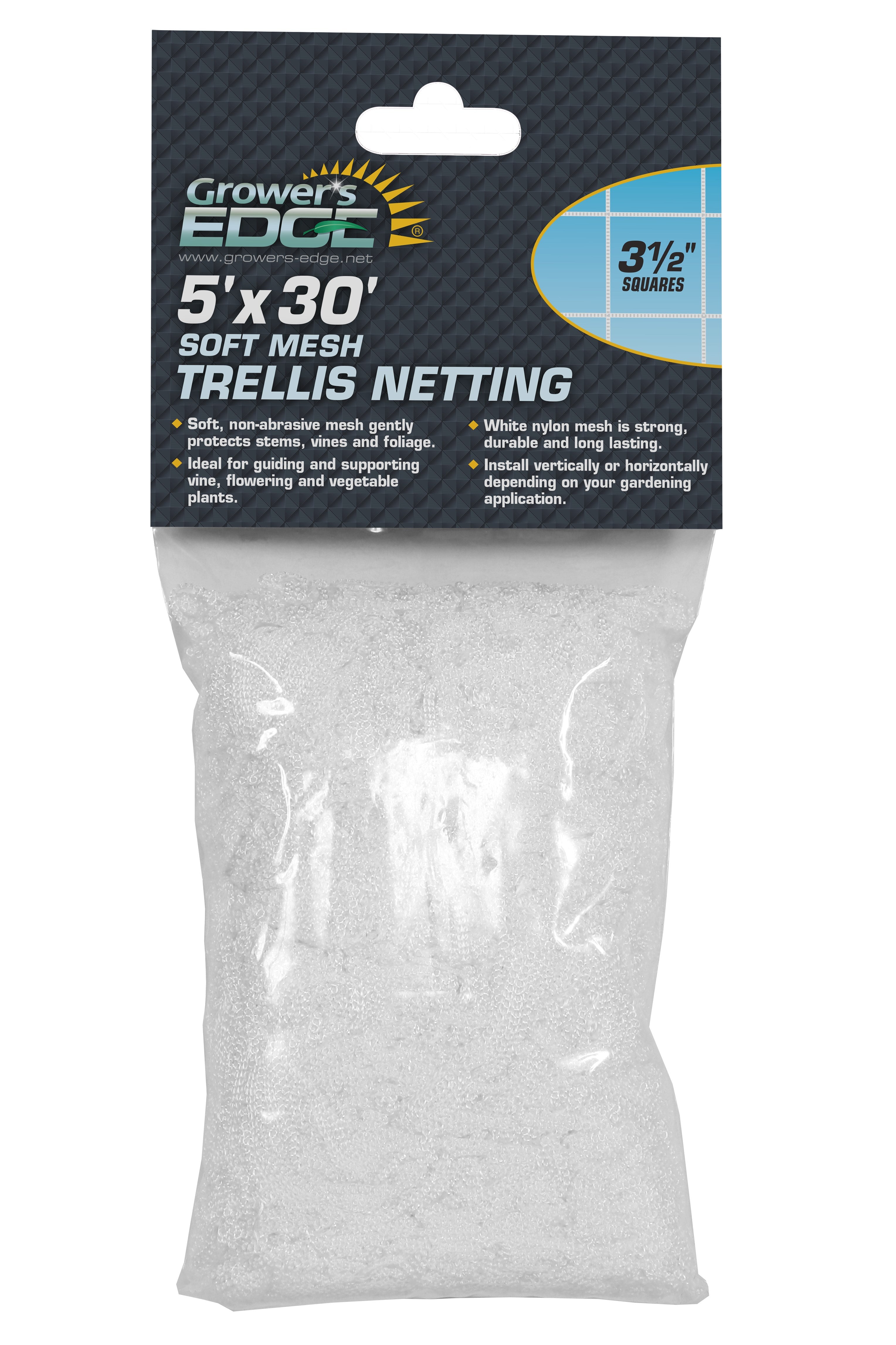 Grower's Edge 5ft x 30ft Soft Mesh Trellis Netting w/ 3.5in Squares (12/CS)