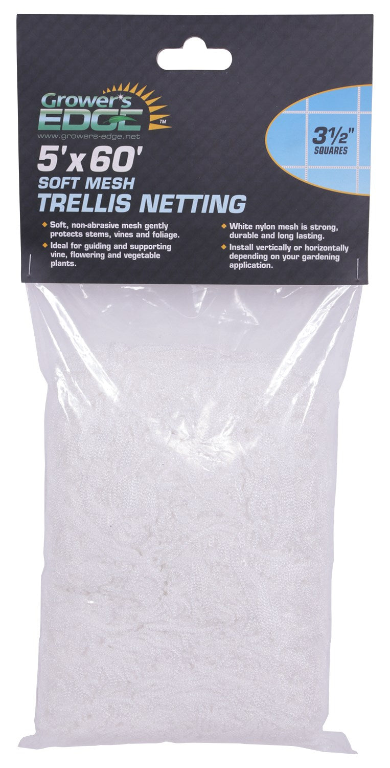 Grower's Edge 5ft x 60ft Soft Mesh Trellis Netting w/ 3.5in Squares (9/CS)