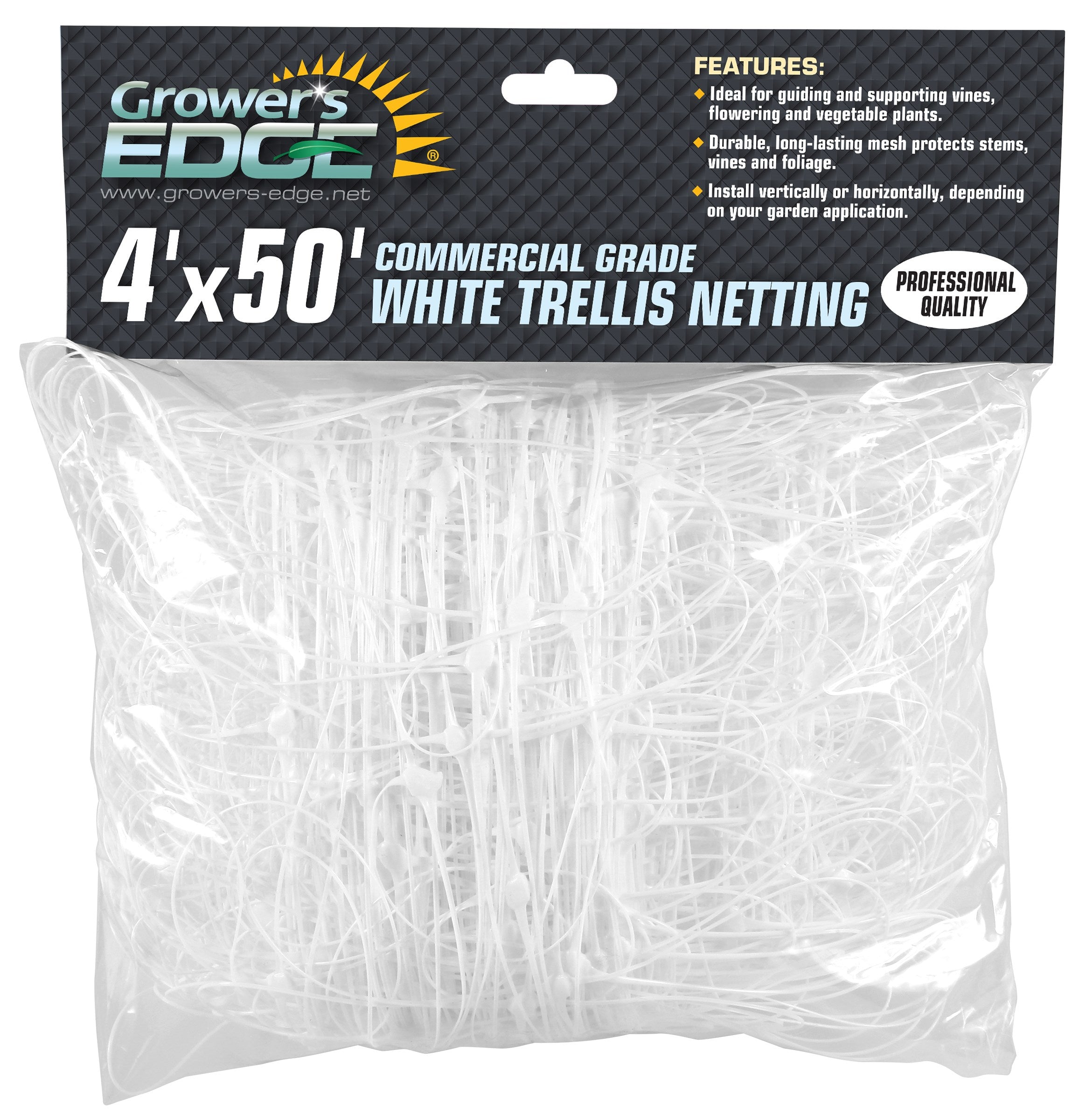 Grower's Edge 4ft x 50ft Commercial Grade Trellis Netting (25/CS)