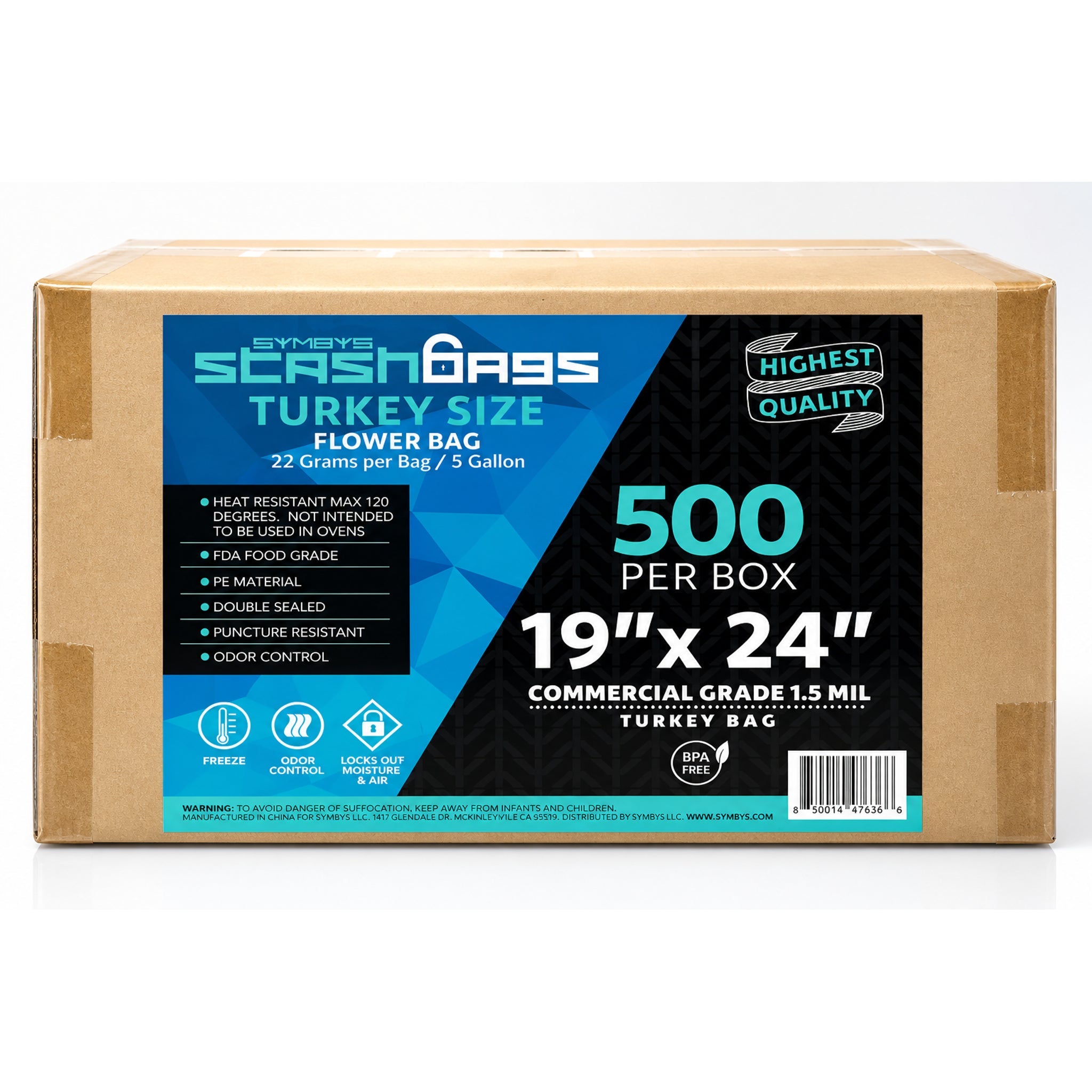 SYMBYS StashBags PE turkey bag 19 in x 24 in 500 pack