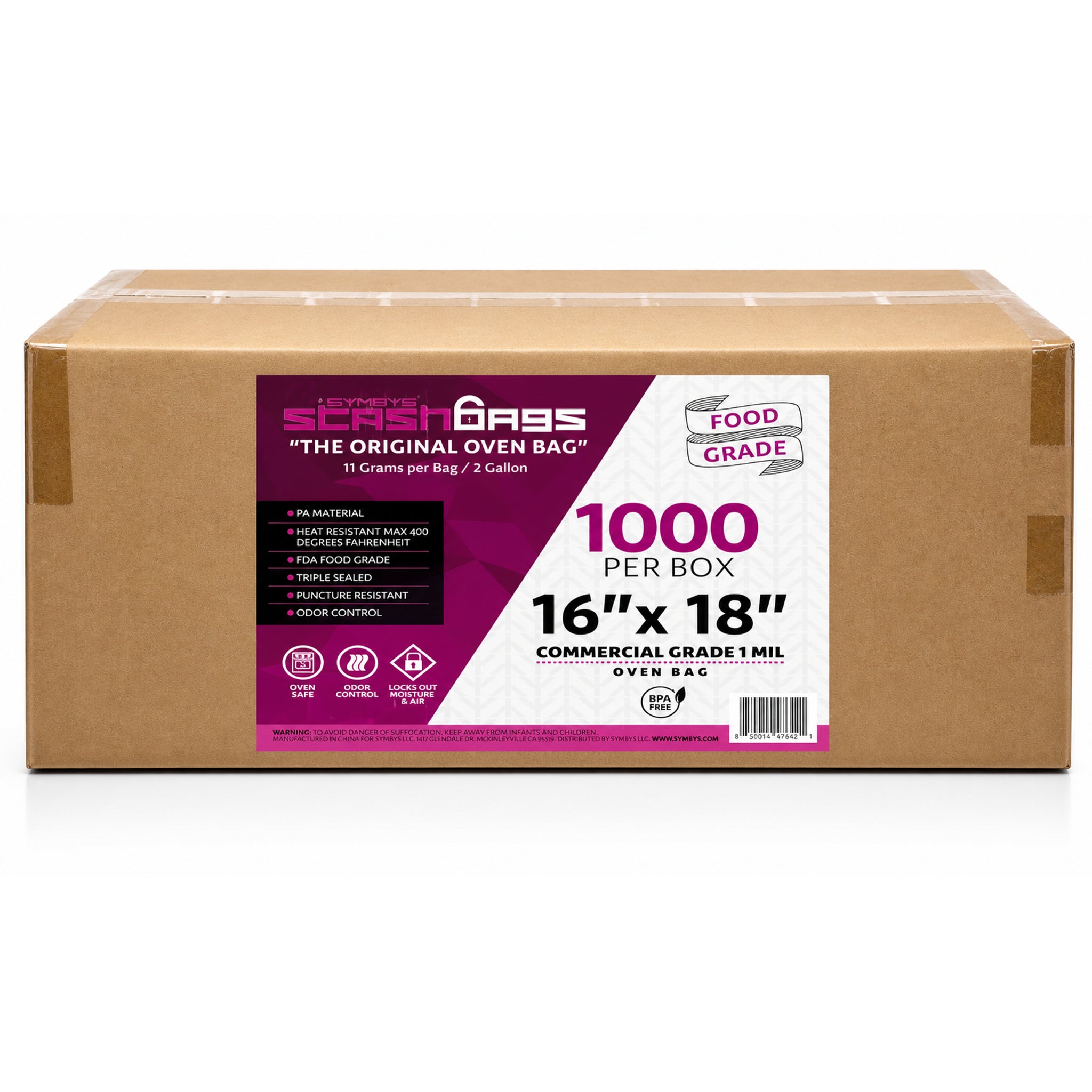 SYMBYS StashBags PA nylon oven bag 16 in x 18 in 1000 pack