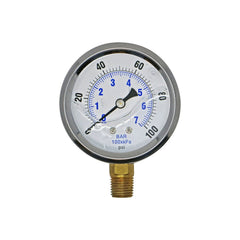 Liquid-Filled Pressure Gauge, 0-100 PSI