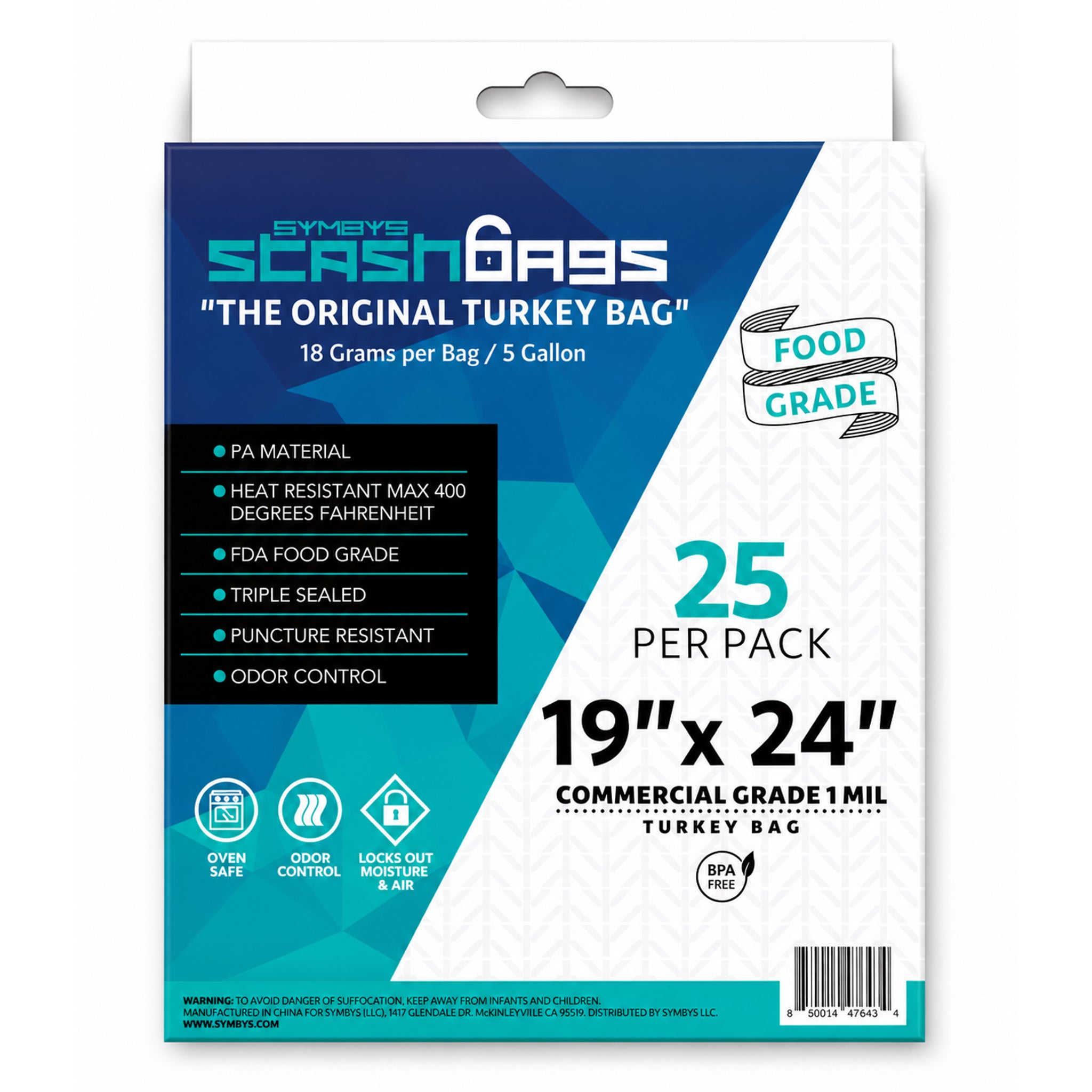 SYMBYS StashBags PA nylon turkey bag 19 in x 24 in 25 pack