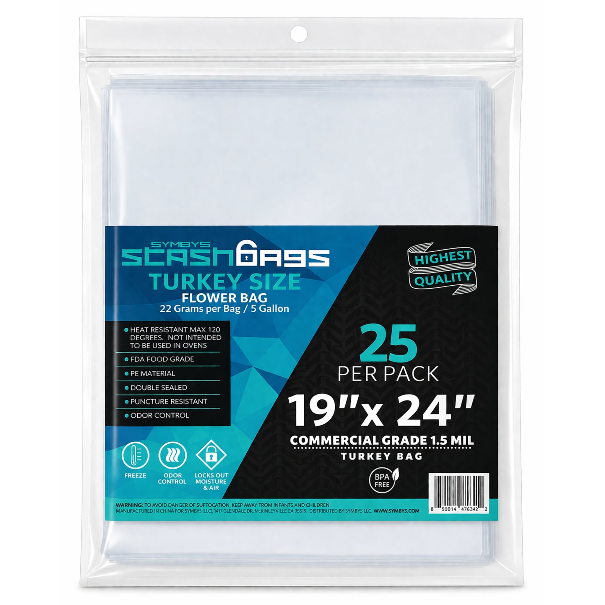 SYMBYS StashBags PE turkey bag 19 in x 24 in 25 pack