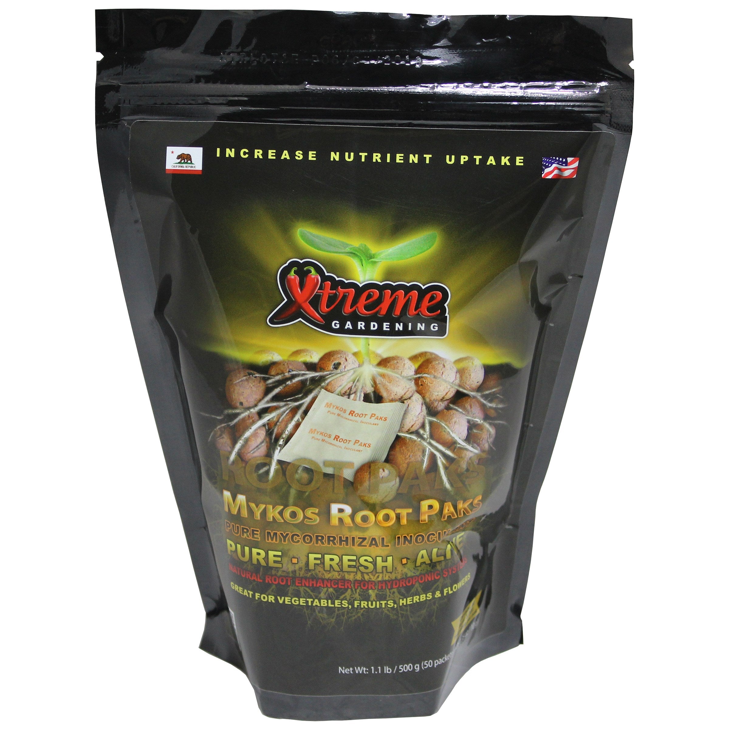 Xtreme Gardening® Mykos Root Paks 50 ct - Black Label Supply llc