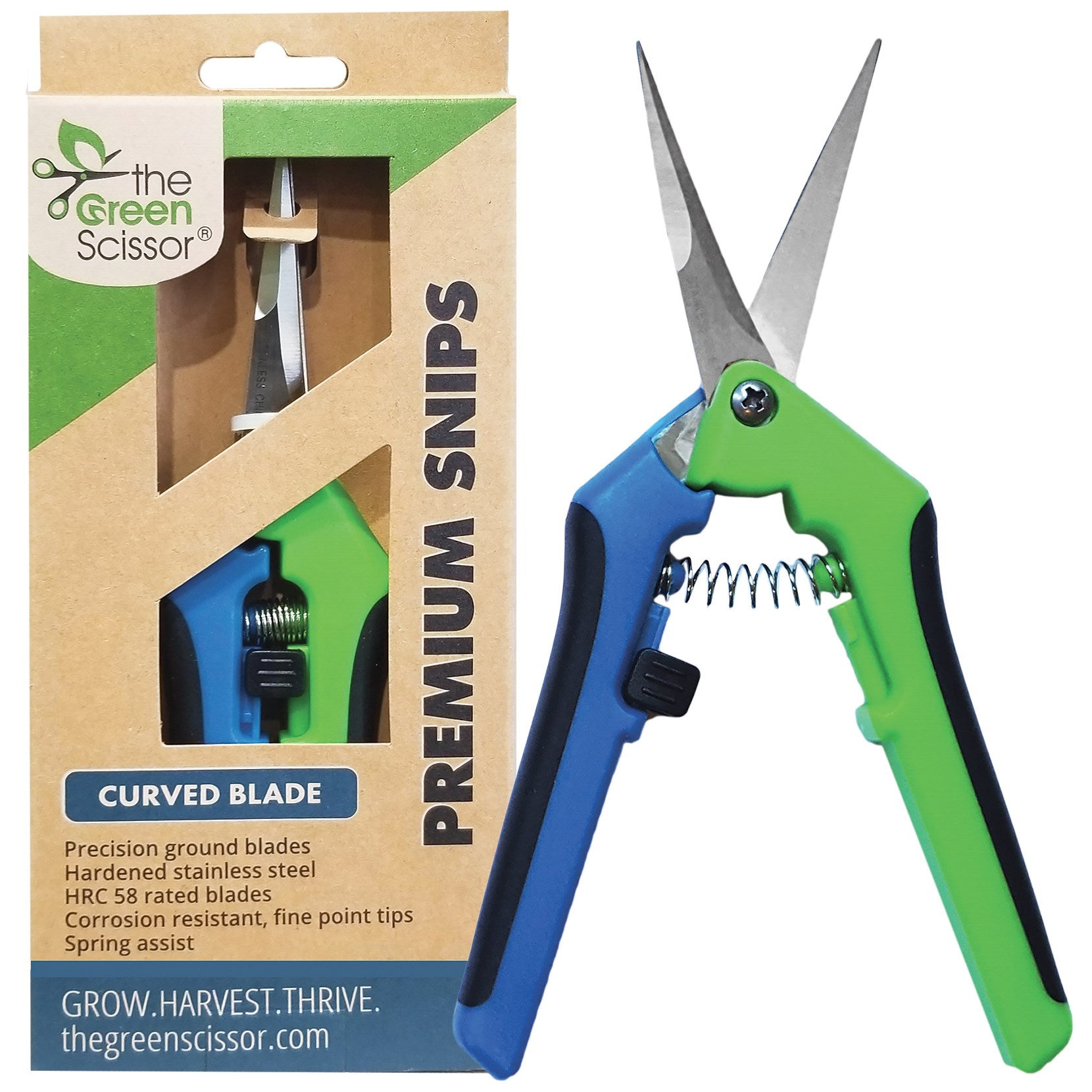 Green Scissor Premium Snips - Curved
