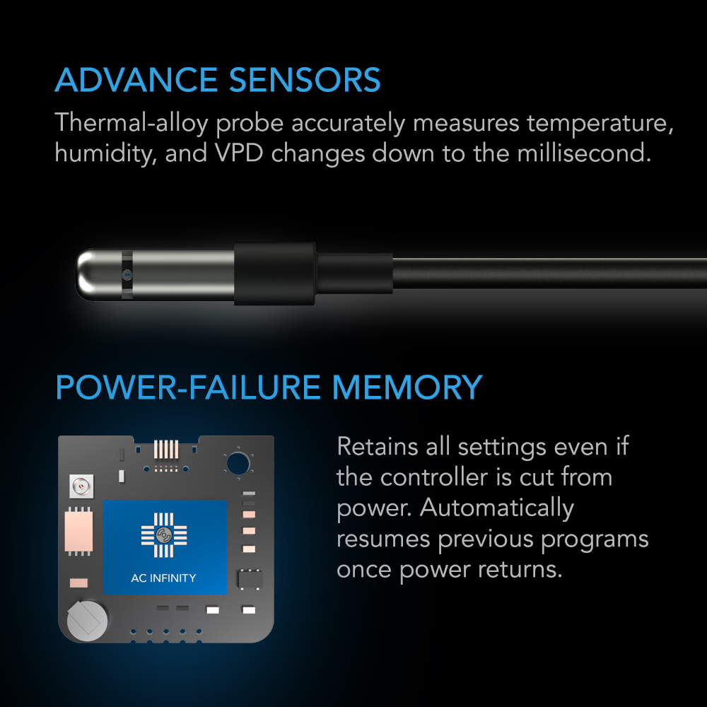 AC Infinity - CONTROLLER 69 PRO - Smart Climate Controller UIS 4-Port - with Temp Humidity VPD Sensor