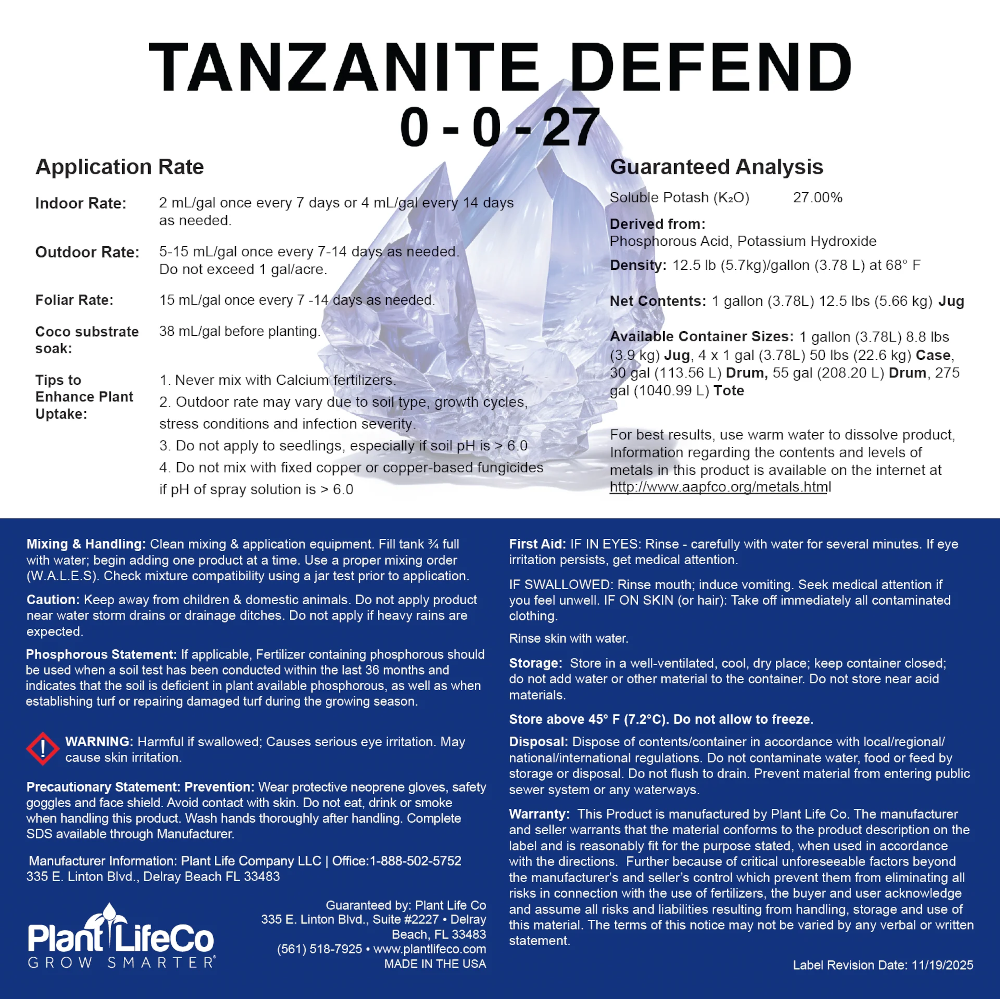 Plant Life Tanzanite Defend 0-0-27