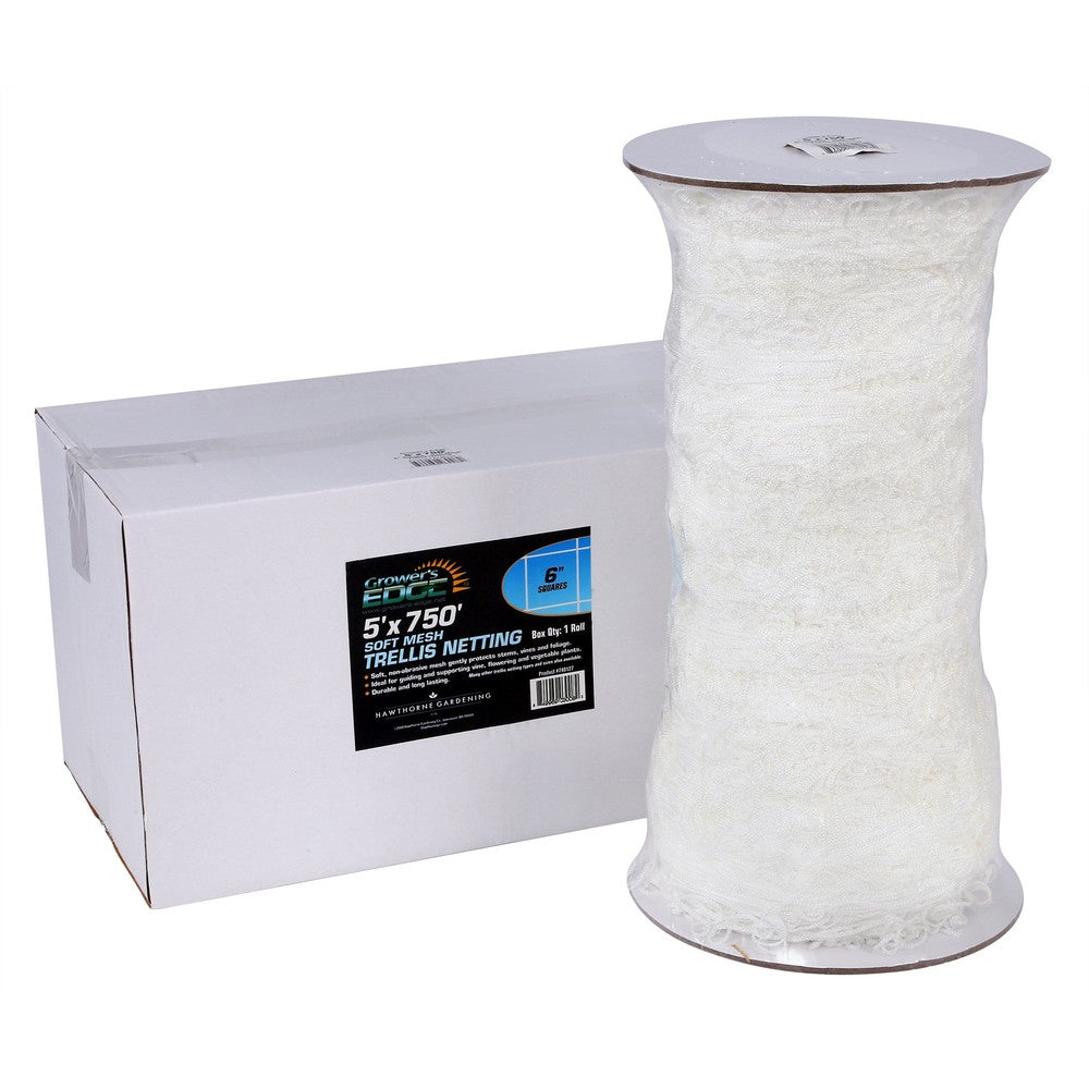 Grower's Edge 5ft x 750ft Soft Mesh Trellis Netting Bulk Roll w/ 6in Squares (4/CS)